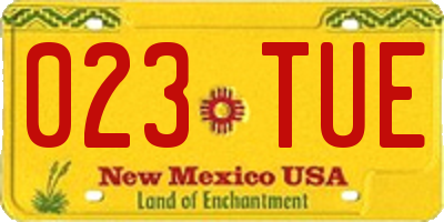 NM license plate 023TUE