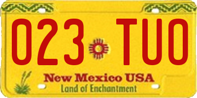 NM license plate 023TUO