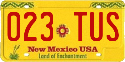 NM license plate 023TUS