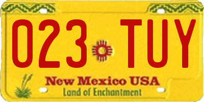 NM license plate 023TUY