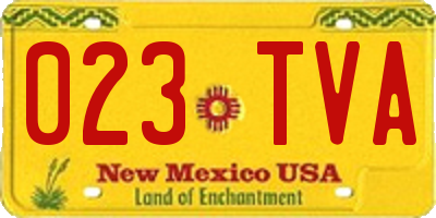 NM license plate 023TVA