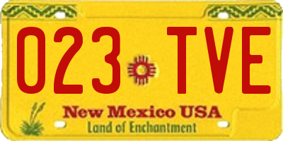 NM license plate 023TVE