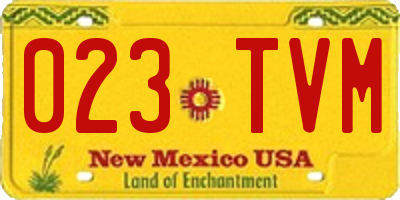 NM license plate 023TVM