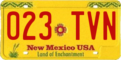 NM license plate 023TVN