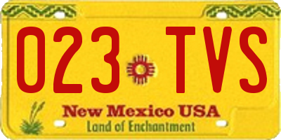 NM license plate 023TVS
