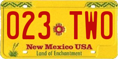 NM license plate 023TWO