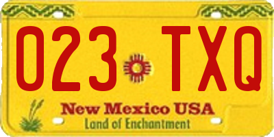 NM license plate 023TXQ