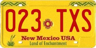 NM license plate 023TXS