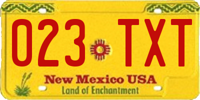 NM license plate 023TXT