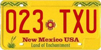 NM license plate 023TXU