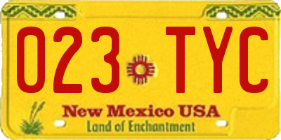 NM license plate 023TYC