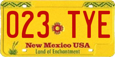NM license plate 023TYE