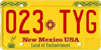 NM license plate 023TYG