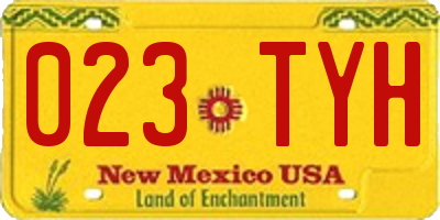 NM license plate 023TYH