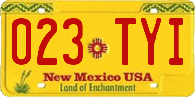 NM license plate 023TYI