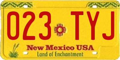NM license plate 023TYJ