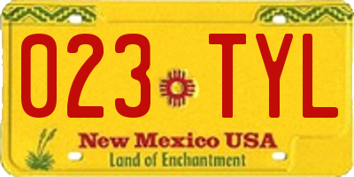 NM license plate 023TYL