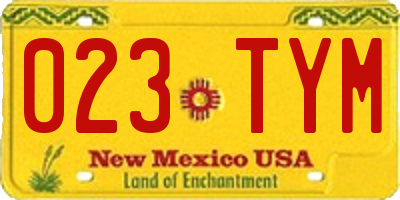 NM license plate 023TYM
