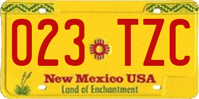 NM license plate 023TZC
