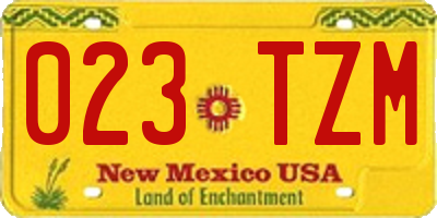 NM license plate 023TZM
