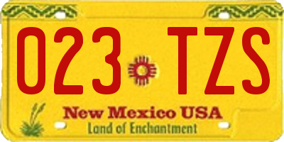 NM license plate 023TZS