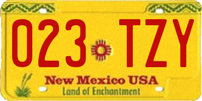 NM license plate 023TZY