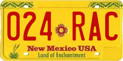 NM license plate 024RAC