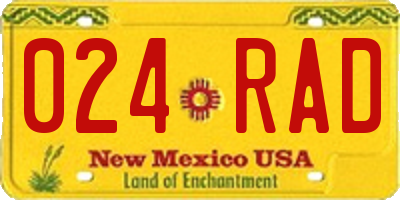 NM license plate 024RAD