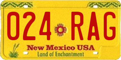 NM license plate 024RAG