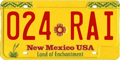 NM license plate 024RAI