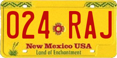 NM license plate 024RAJ