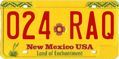 NM license plate 024RAQ