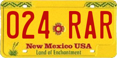 NM license plate 024RAR