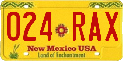 NM license plate 024RAX