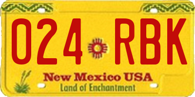 NM license plate 024RBK