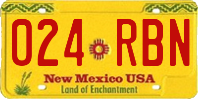NM license plate 024RBN