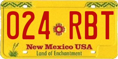 NM license plate 024RBT