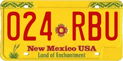 NM license plate 024RBU