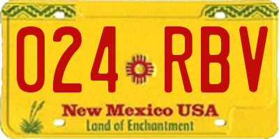 NM license plate 024RBV