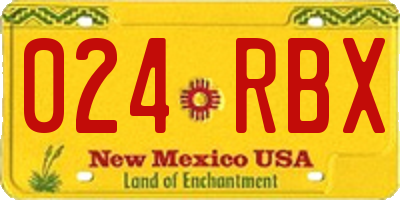 NM license plate 024RBX