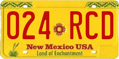 NM license plate 024RCD