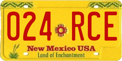 NM license plate 024RCE