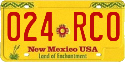 NM license plate 024RCO