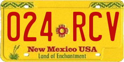 NM license plate 024RCV