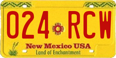 NM license plate 024RCW