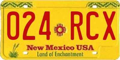 NM license plate 024RCX
