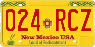 NM license plate 024RCZ