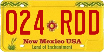NM license plate 024RDD
