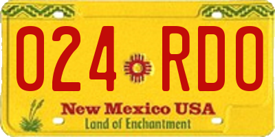 NM license plate 024RDO