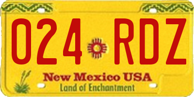 NM license plate 024RDZ